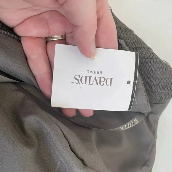 NWT White‎ by Vera Wang Gown Charcoal Fit & Flare Bodycon Bridesmaid Prom Formal - Picture 6 of 13